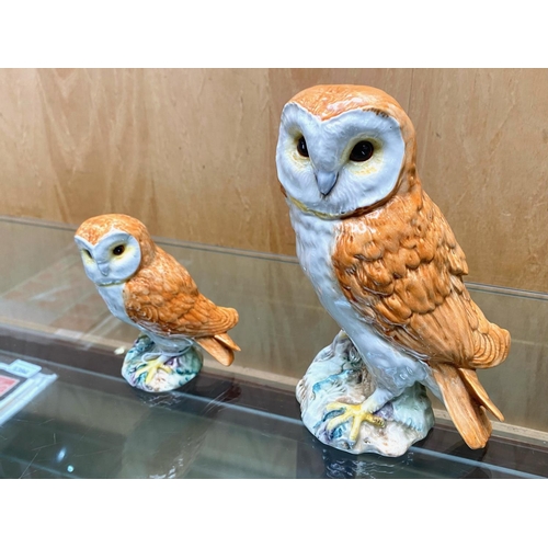 586 - ( 2 ) Beswick Owls, Both Stamped for Beswick. Both In Good Condition, No Chips or Cracks etc. ( 2 ) ... 