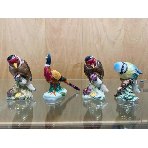 590 - ( 4 ) Beswick Small Birds. All Stamped for Beswick. Includes 1/ Pheasant. 2/ Goldfinch. 3/ Blue Tit.... 