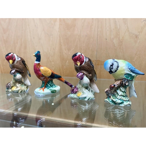 590 - ( 4 ) Beswick Small Birds. All Stamped for Beswick. Includes 1/ Pheasant. 2/ Goldfinch. 3/ Blue Tit.... 