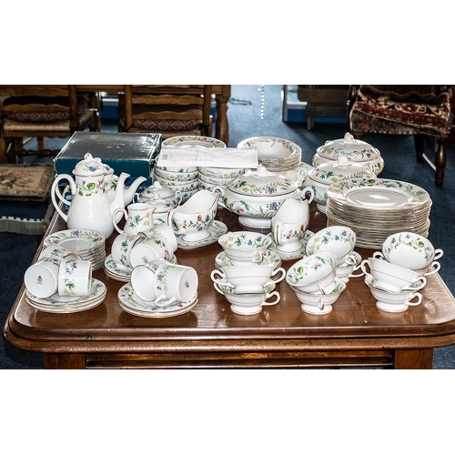 635 - Large collection of Royal Worcester Arcadia - to include- 16 large dinner plates, 10 small bowls, 3 ... 