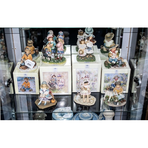 690 - Leonardo Collection Figurines, four boxed comprising 'Forest Friends', 'The Hungry Gardener', 'Midsu... 