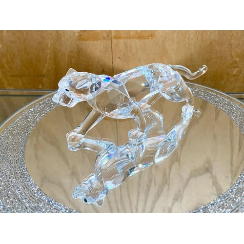 739 - Swarovski Interest. Wild Cat Figure ' Panther ' With Box. Excellent Condition, Box a Little Tired Lo... 