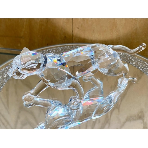 739 - Swarovski Interest. Wild Cat Figure ' Panther ' With Box. Excellent Condition, Box a Little Tired Lo... 