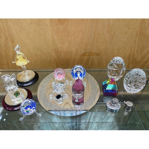 757 - Collection of Misc Glass Items, Some Swarovski, Includes Plaques, Ballerina, Paperweights etc.