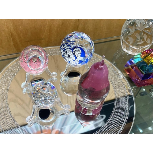 757 - Collection of Misc Glass Items, Some Swarovski, Includes Plaques, Ballerina, Paperweights etc.