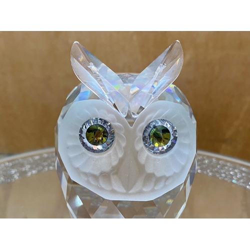 765 - Swarovski Interest. Large Swarovski Silver Crystal Owl, With Box and Certificate. N0 7636 NR 060 000... 