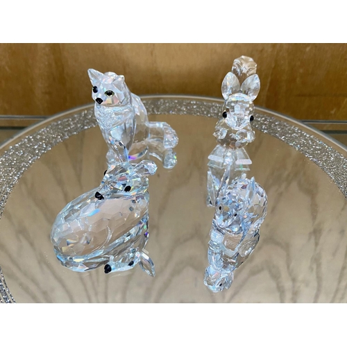 767 - Swarovski Interest. Includes 1/ Squirrel with Box. 2/ Baby Deer In Box, No 7608 NR 000 001. 3/ Cat w... 