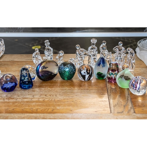 773 - Quantity of Decorative Paper Weights, including a Caithness blue domed shape, plus nine other assort... 