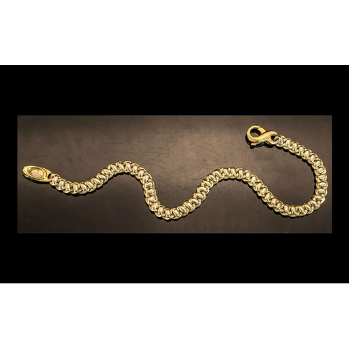 79 - 18ct Gold Good Quality Solid Triple Link Bracelet, stamped 750 - 18ct.  Good design and clasp.  Leng... 