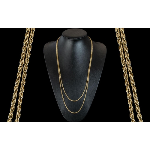 8 - Antique Period - Superb 15ct Gold Muff Chain of Excellent Design and Length. Marked 15ct. c.1900. We... 