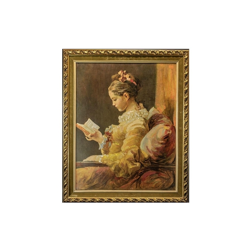 917 - After Jean Honore Fragonard (French 1732-1806) Portrait Of A Young \lady Reading - Oil Painting On C... 