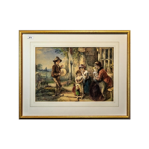 918 - Thomas Falcon Marshall ( British Liverpool 1818 - London 1878 ) The Young Puppeteer - Watercolour ov... 