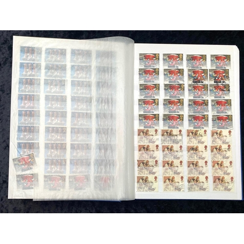 1392 - Stamp interest: Blue A4 stamp stockbook in good condition - (These are over £20 alone), crammed with... 