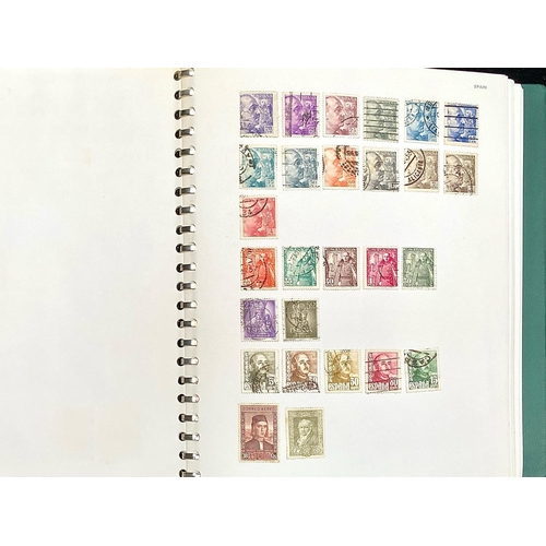 1397 - Stamp interest: Green 22 ring Collecta stamp album in slip -case with stamps from Spain and its colo... 