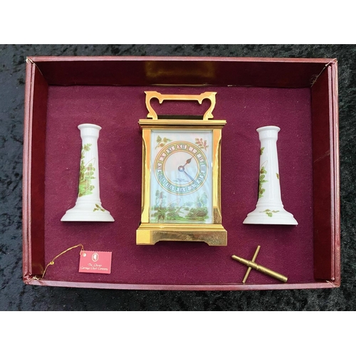 190 - Chester Carriage Clock and Matching Candlesticks, a very good quality, superior carriage clock by Th... 