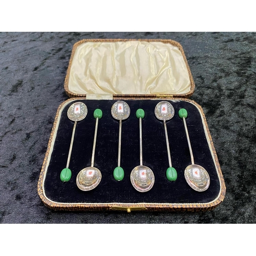 247 - A Boxed Set of Six Sterling Silver Spoons, all in excellent condition.  Hallmarked Birmingham 1925. ... 