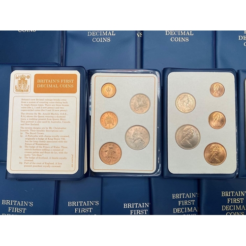 317 - Large Collection of GB's First Decimal Coins comprising 34 wallets of uncirculated first decimal coi... 