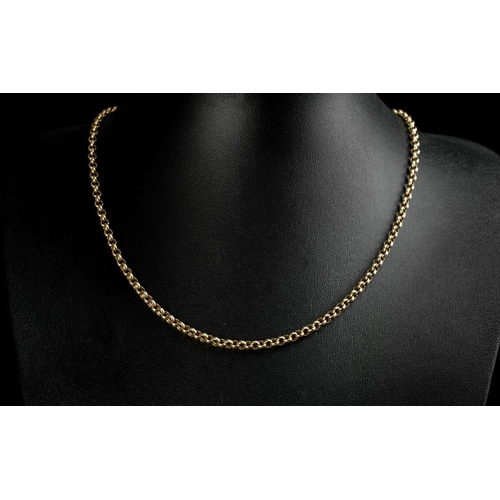 91 - 9ct Gold Belcher Chain with Full Hallmark for 9.375. Chain length 20 Inches - 50 cms. Excellent Cond... 