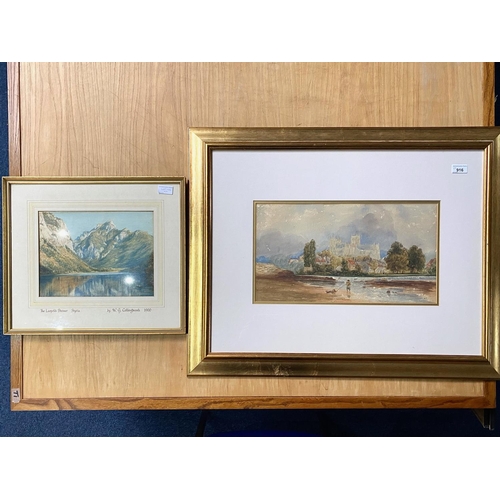 916 - W G Collingwood Water Colour, dated 1900, titled 'The Leopold Steine Styna' image measures 12'' x 9'... 