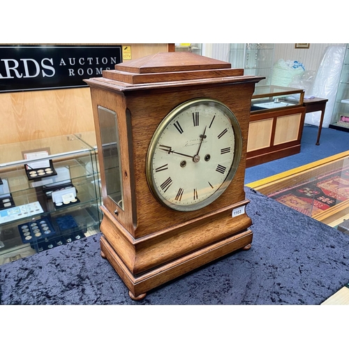 1103 - A Regency Walnut Double Fusee Bracket Clock, painted dial with Roman numerals, marked for Birmingham... 