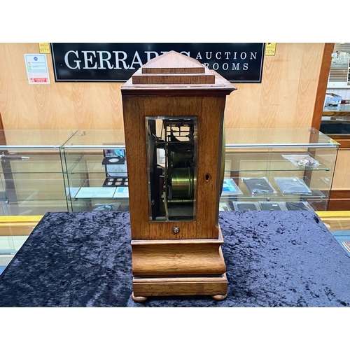 1103 - A Regency Walnut Double Fusee Bracket Clock, painted dial with Roman numerals, marked for Birmingham... 