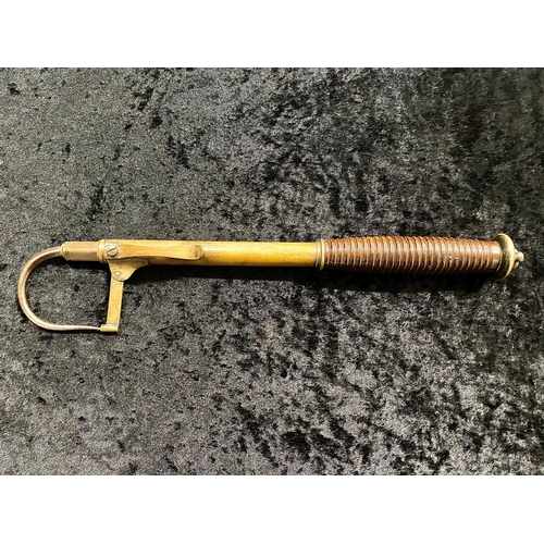 1260 - Antique Early 19th Century Telescopic Salmon Gaff. c.1820.s Having a Brass Shaft That Conceals the E... 