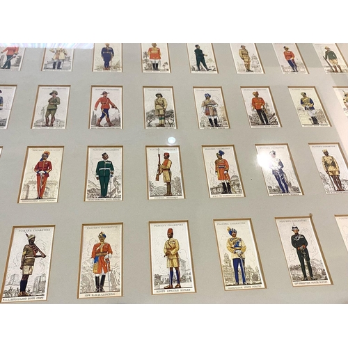 1320 - Two Framed Sets of Military Cigarette Cards, Player's cards depicting Hussars, Fusiliers, Scottish R... 