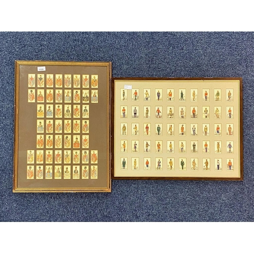 1320 - Two Framed Sets of Military Cigarette Cards, Player's cards depicting Hussars, Fusiliers, Scottish R... 