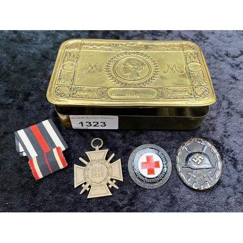 1323 - Small Mixed Military Lot To Include A German DRK Senior Helpers Service Badge, The Honour Cross of t... 