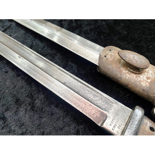 1326 - German World War II Weyersberg Kirchbaum & Co. Solingen Bayonet & Sheaf.  Length 15'' - 37.5 cm.  Pl... 