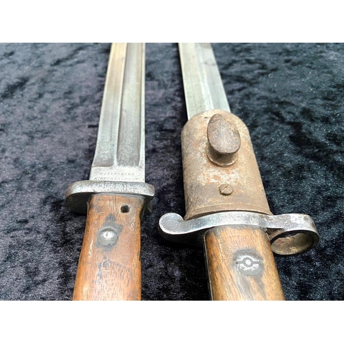 1326 - German World War II Weyersberg Kirchbaum & Co. Solingen Bayonet & Sheaf.  Length 15'' - 37.5 cm.  Pl... 