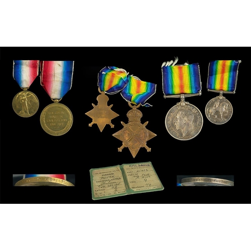 1329 - WWI Group of Three Medals, Victory War Medal and 1914-15 Star, awarded to S.S 114031 A Preston Sto.1... 