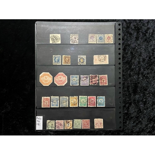 1347 - Stamps Interest Old time 19th century collection on 9 hagners A to W mainly used with some cds + som... 