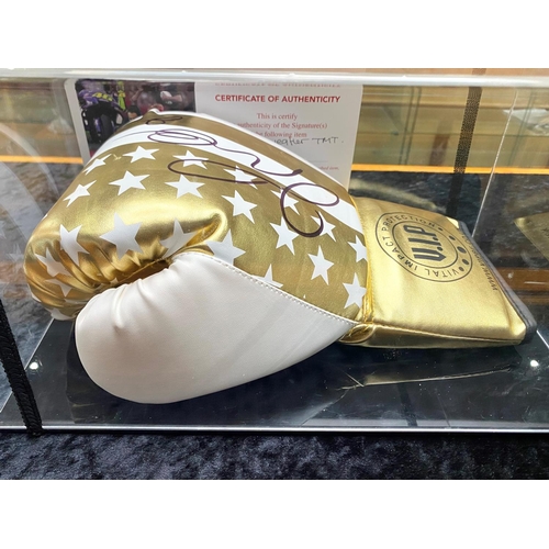 1367 - Boxing Interest Floyd Mayweather Signed VIP Glove with certificate of authenticity from A Host MC Lt... 