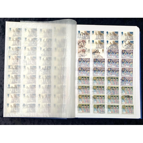 1392 - Stamp interest: Blue A4 stamp stockbook in good condition - (These are over £20 alone), crammed with... 