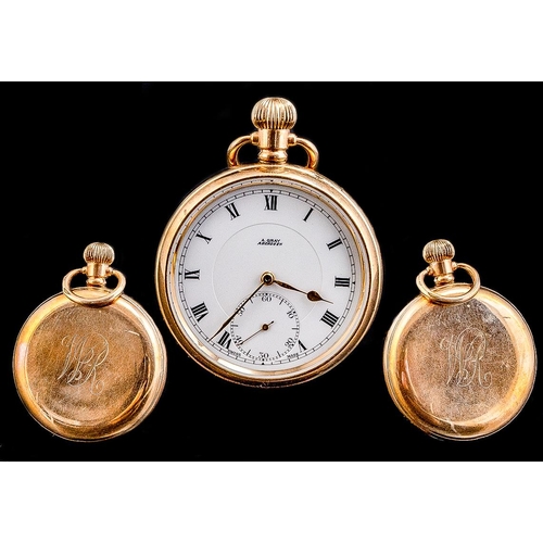 150 - Limit - Swiss Made 15 Jewels Gold Filled Key-less Open Faced Pocket Watch. Guaranteed to be of Two P... 