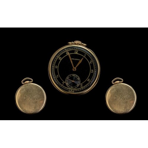 176 - Illinois Watch Co Springfield Gold Filled 15 Jewels Full Hunter Pocket Watch. Guaranteed 25 Years, G... 