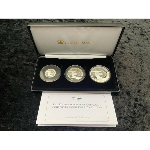 180 - The 50th Anniversary of Concorde Limited & Numbered Edition Solid Silver Proof Coin Collection Denom... 