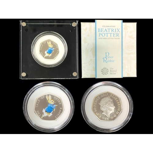 282 - Royal Mint Issue Celebrating Beatrix Potter and Her Little Tales - 3 Sterling Silver Proof Struck 50... 