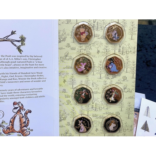 316 - Collection of Novelty Coin Sets. Includes 1/ Winnie the Pooh Limited Edition 50 pence Coin Set. ( 8 ... 