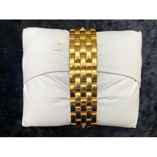 345 - Aston Gerard Gold Plated Watch set with 99 diamonds, boxed With Papers. Ladies Luxury Aston Gerard g... 