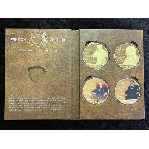 354 - Winston Churchill Interest. Winston Churchill ' 1965 ' Complete Collection Gold Plated Proof Set. Is... 