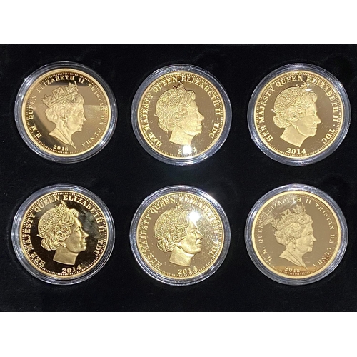 359 - The First World War Centenary Golden Proof Crowns ( Complete Set ) 6 In Total. All Mint Condition wi... 