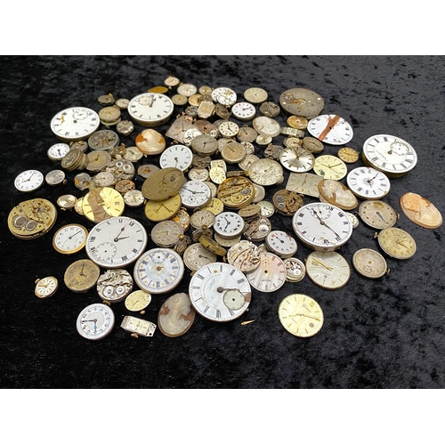 441A - Large Collection of Antique and Vintage Pocket Watch and Wristwatch Movements plus watch parts etc.