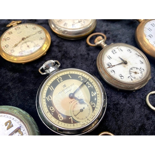 484 - A Collection of Pocket Watches, all as found, spares and repairs, mostly base metal, some silver.