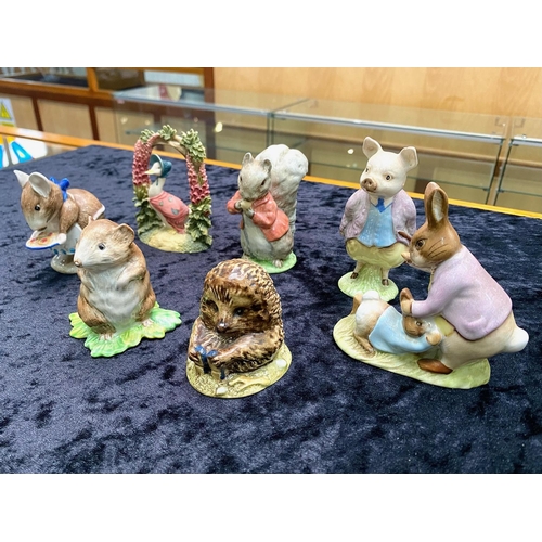 609 - Collection of Seven Beatrix Potter Figures, comprising 'Jemima Puddleduck' Reg. No. E6/127 512044 19... 