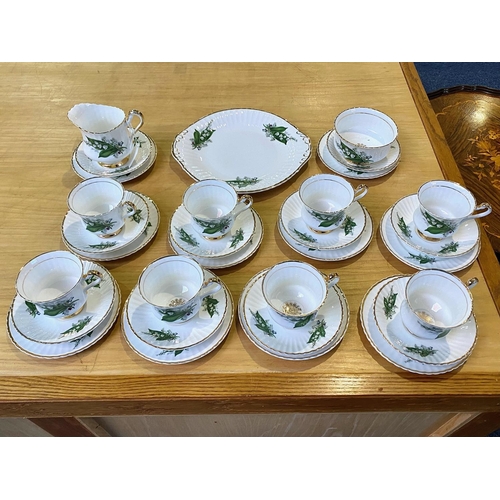 615 - Lubern bone china 31 piece tea set with a Lily of the Valley design. Pieces included in this matchin... 