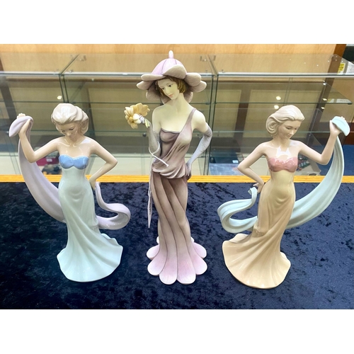 625 - Two Leonardo Collection Figures of Elegant Ladies, each 10'' tall, and a 'Flower Princess' 12'' tall... 