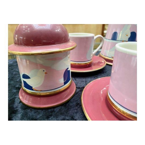 647 - Carlton Ware Dovecote Coffee Set. Gorgeous Carlton Ware Lustre pottery coffee service (1976/8) Inclu... 