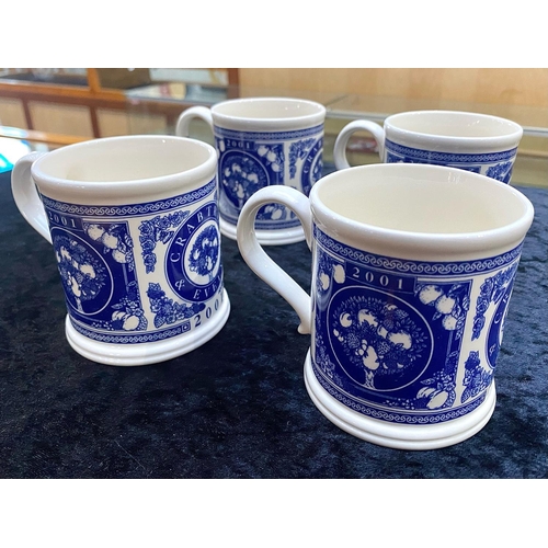 649 - Four Masonic Ironstone Mugs, new boxed. Made by Crabtree & Evelyn.